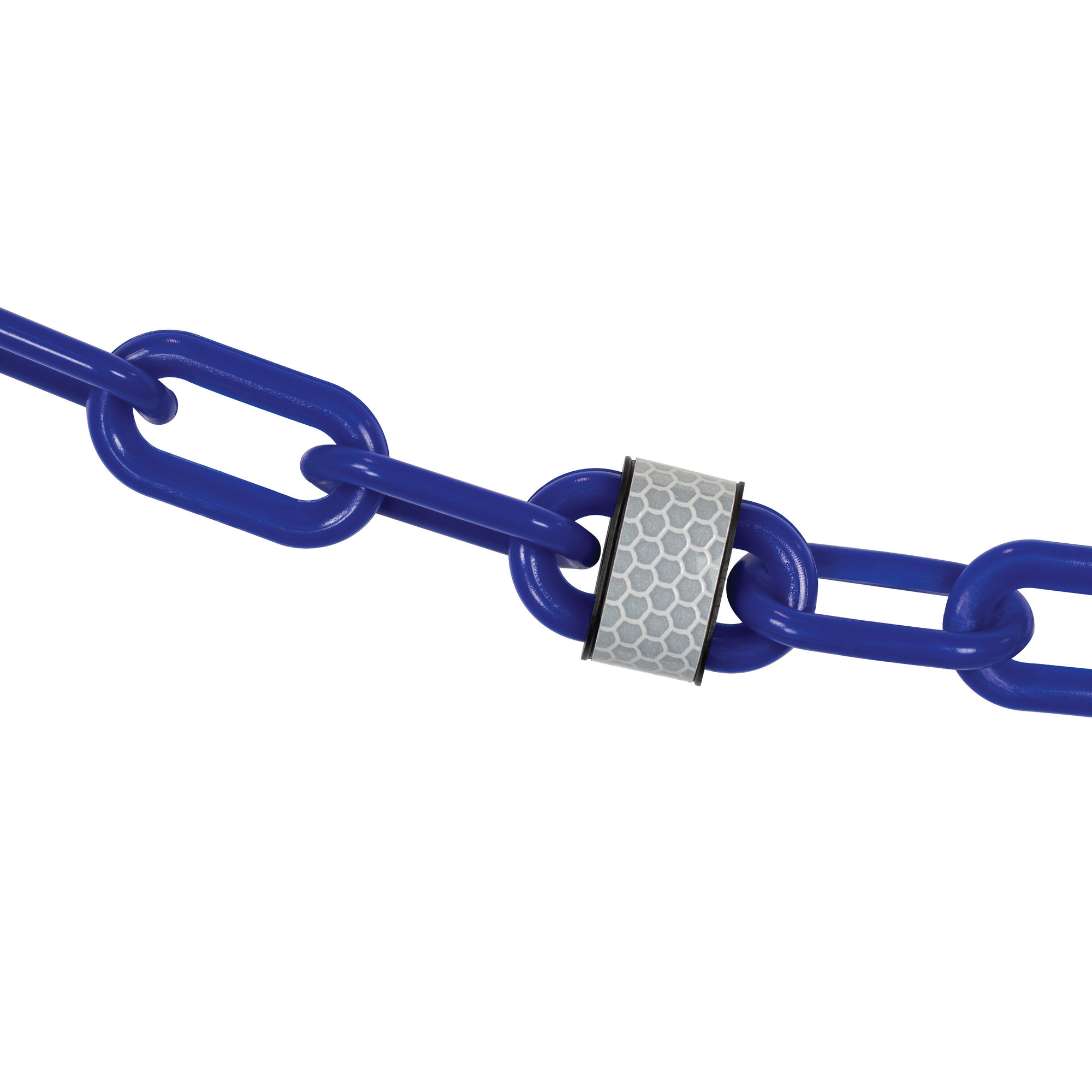 Mr. Chain Reflective Plastic Safety Chain — 2in. x 100ft., Traffic Blue, UV Resistant, Model# 52026-100